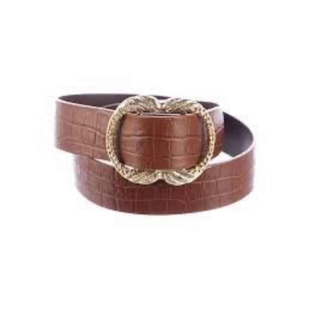 Sezane Brown Belt with Gold Buckle